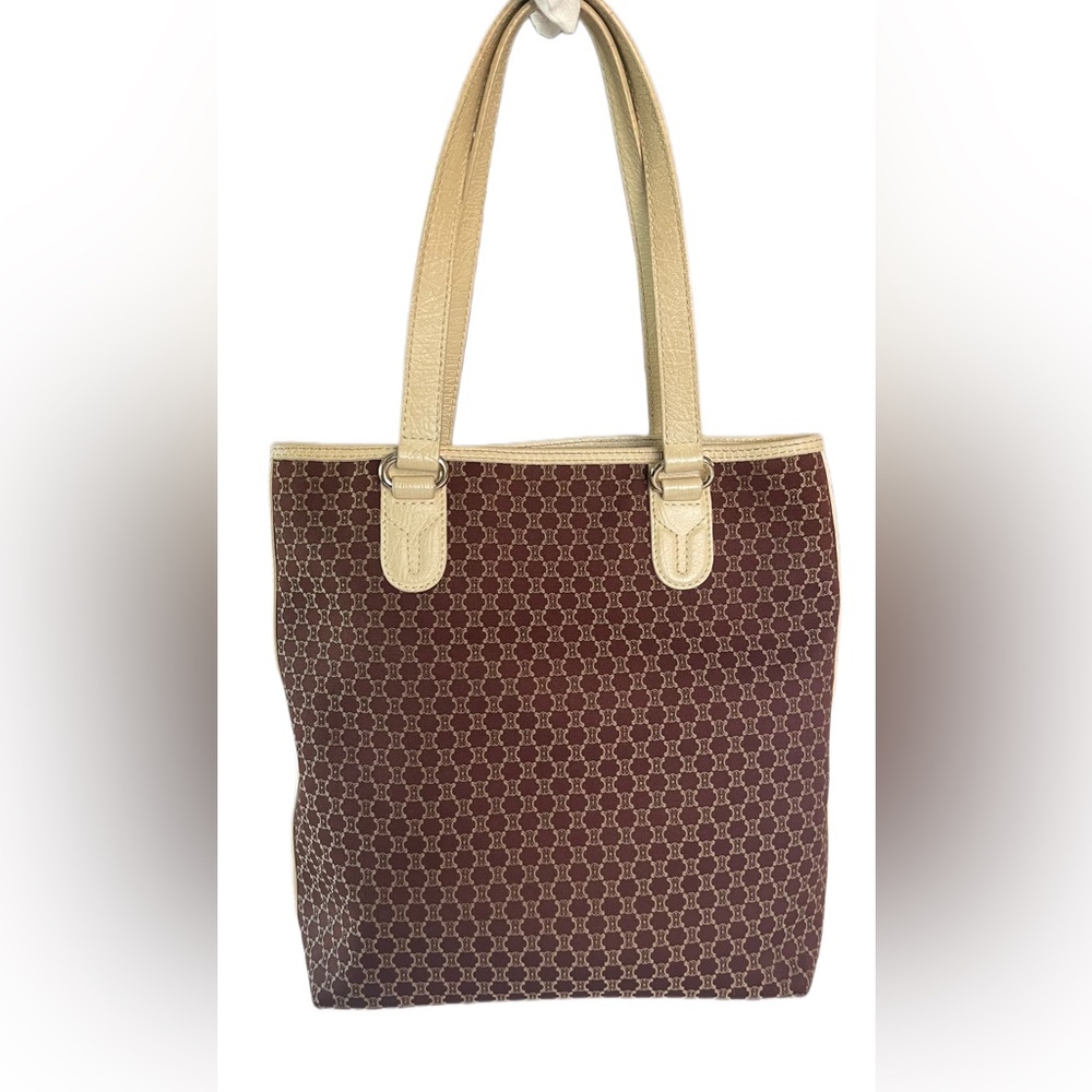 Vintage Rare Celine Macadam Small Brown Canvas Shoulder Bag - Picture 5 of 17